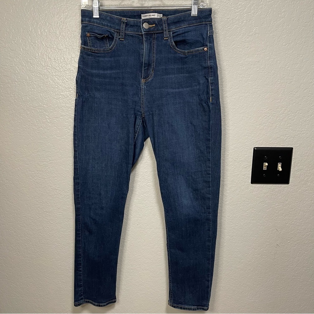 Elizabeth and James Dark Wash High Rise Organic Cotton Stove Pipe Jean Size 6/28 - Picture 2 of 11